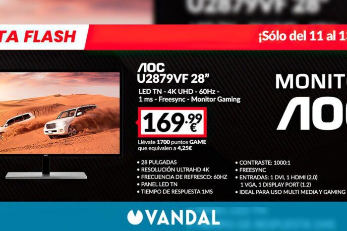 Consigue el monitor AOC U2879VF de oferta en GAME por solo 169,99 eurles