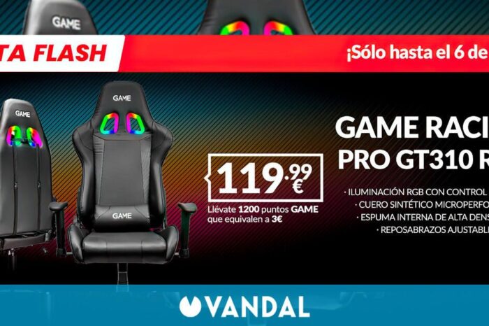 Consigue la silla gaming Racing PRO RGB GT310 en GAME por solo 119,99 eurles