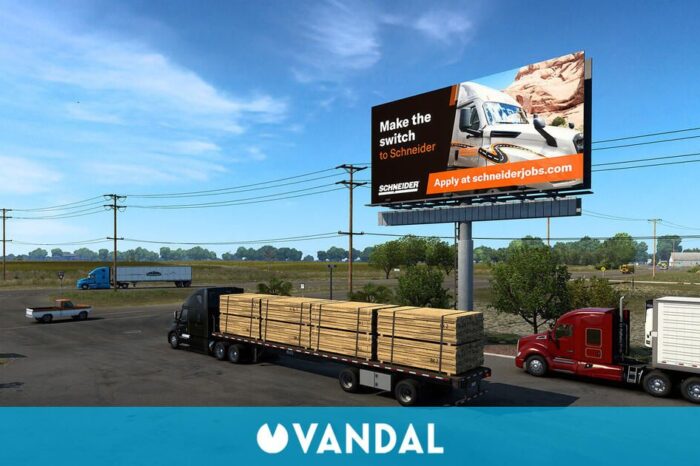 Una empresa de transporte busca camionerles con anunciles en American Truck Simulator
